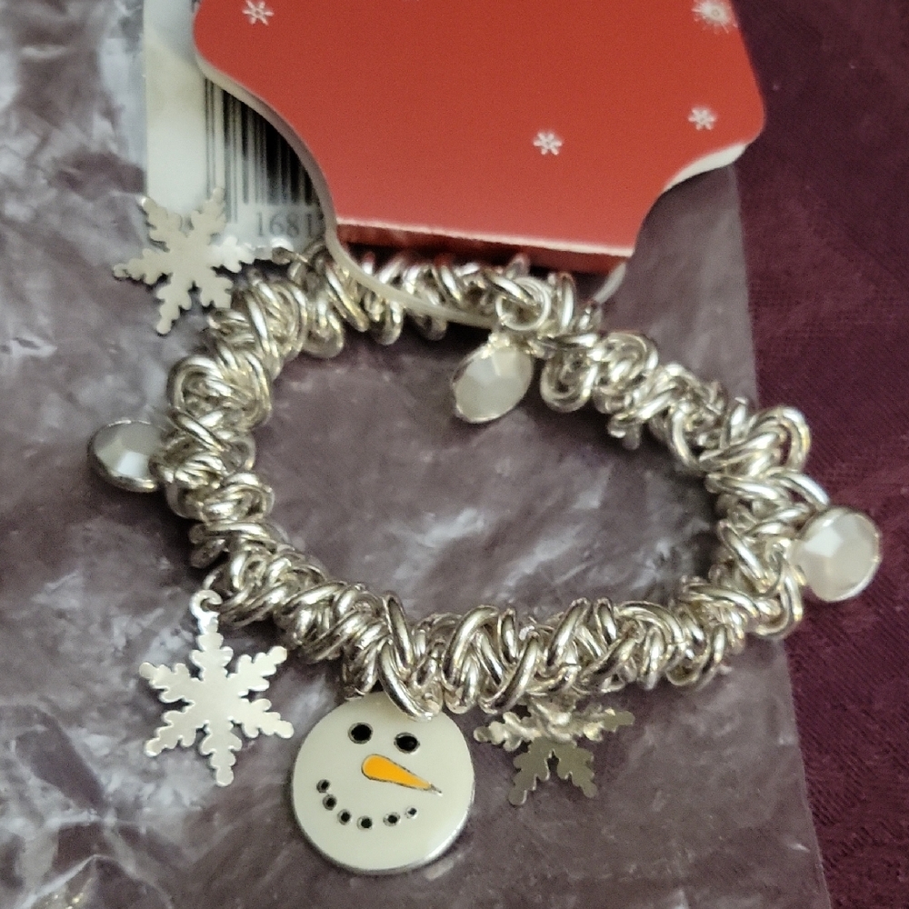 Kohl's Silver Snowman Charm Bracelet